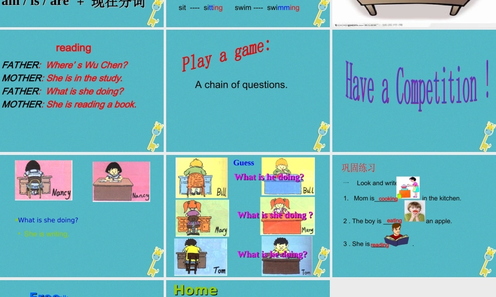 四年级英语下册 Unit 2 I'm Cooking in the Kitchen课件3 陕旅版-陕旅版小学四年级下册英语课件