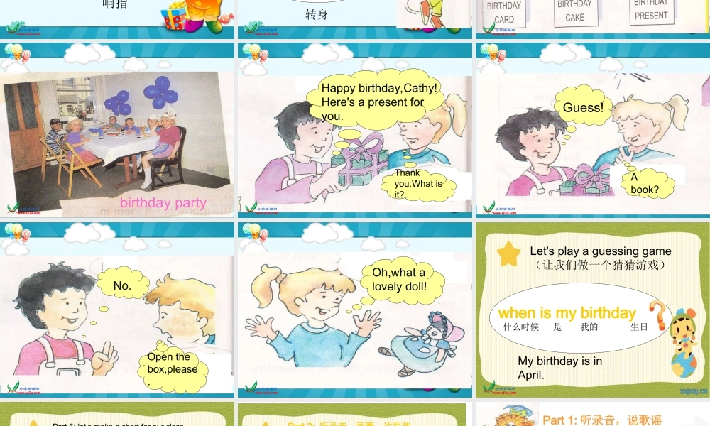 四年级英语上册 Module9 (4) happy birthday课件 外研版