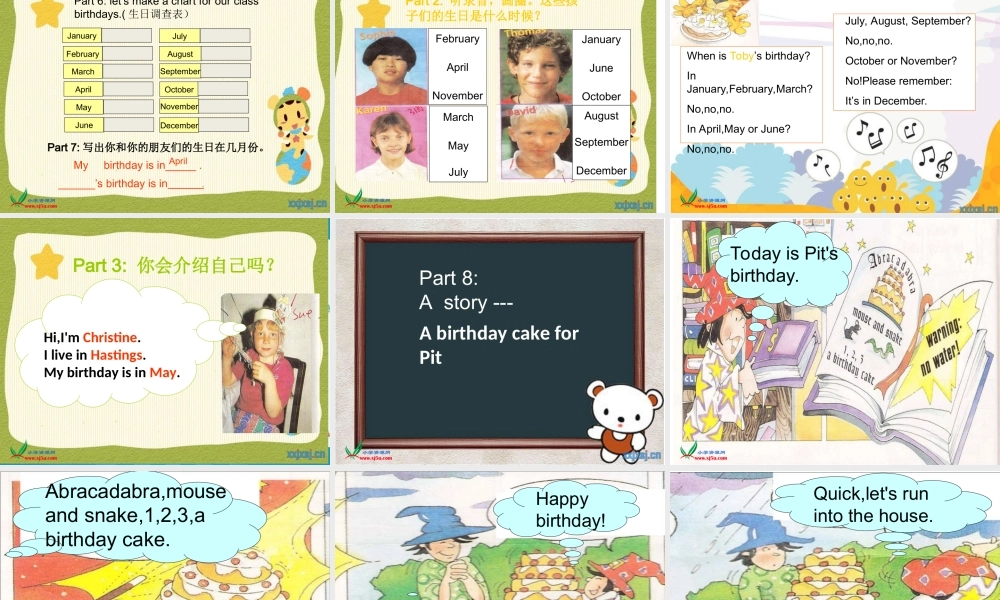 四年级英语上册 Module9 (4) happy birthday课件 外研版