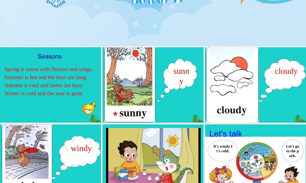 四年级英语上册 Unit 5 Lesson 1 It’s sunny课件 鲁科版-鲁科版小学四年级上册英语课件