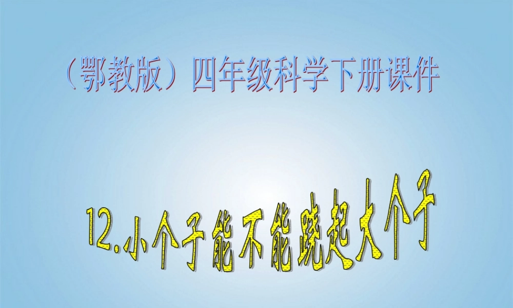 四年级科学下册 小个子能不能跷起大个子2课件 鄂教版