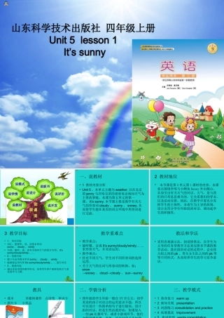 四年级英语上册 Unit 5 Lesson 1 It’s sunny课件1 鲁科版-鲁科版小学四年级上册英语课件