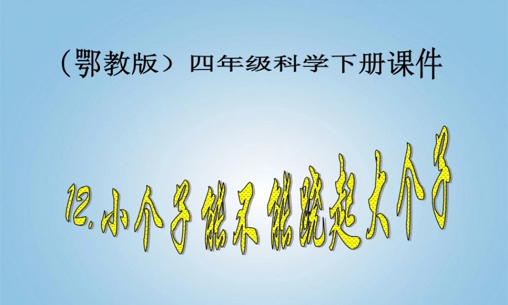 四年级科学下册 小个子能不能跷起大个子3课件 鄂教版