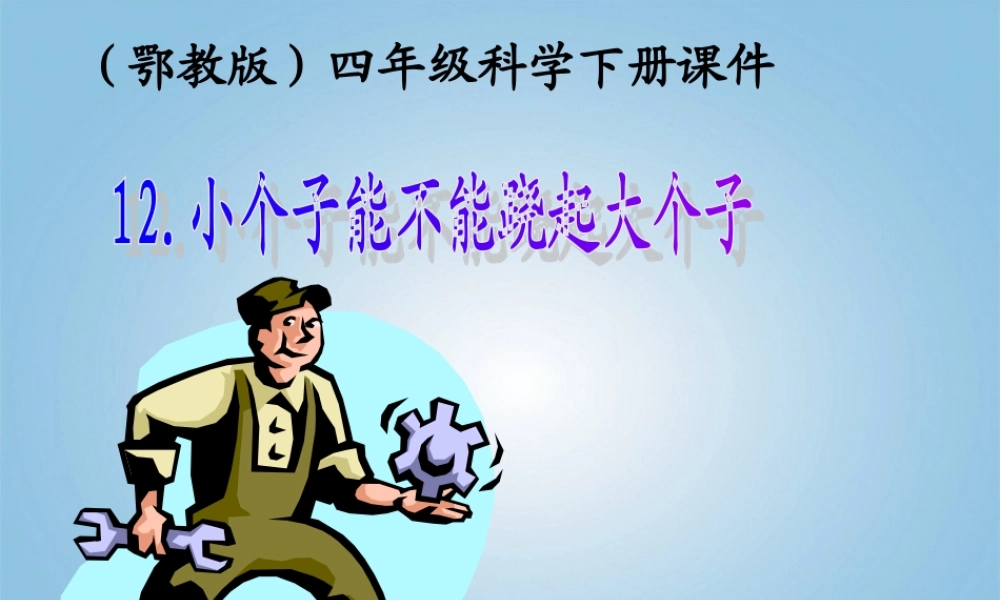 四年级科学下册 小个子能不能跷起大个子5课件 鄂教版