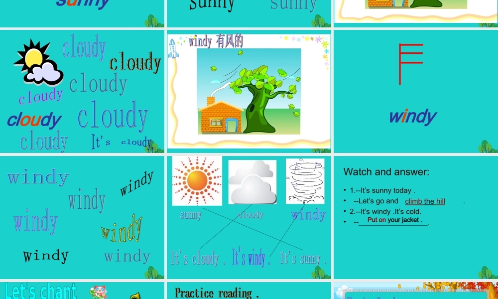 四年级英语上册 Unit 5 Lesson 1 It’s sunny课件3 鲁科版-鲁科版小学四年级上册英语课件