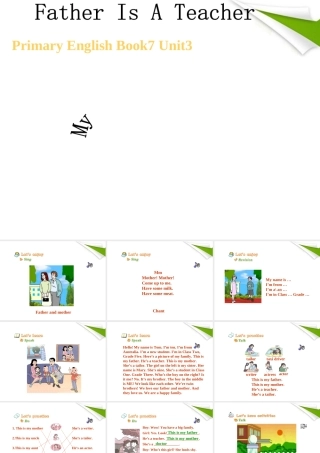 四年级英语上册 My father is a teacher(一)课件 人教新版