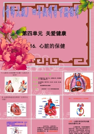 四年级科学下册 心脏的保健 1课件 首师大版