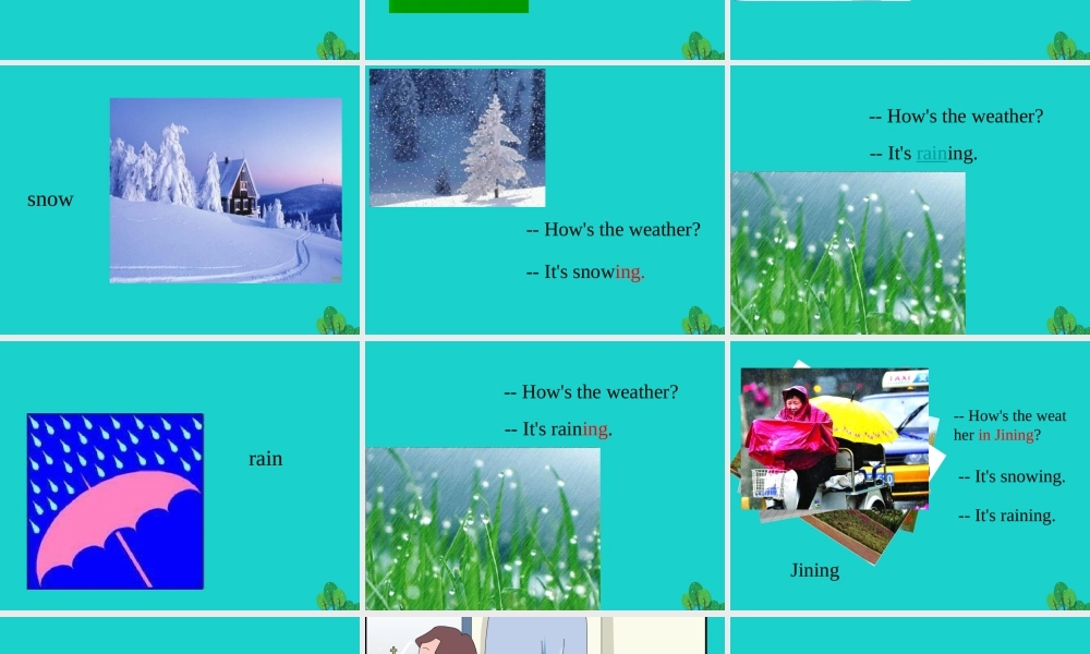 四年级英语上册 Unit 5 Lesson 2 It’s snowing课件1 鲁科版-鲁科版小学四年级上册英语课件