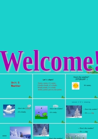 四年级英语上册 Unit 5 Lesson 2 It’s snowing课件1 鲁科版-鲁科版小学四年级上册英语课件