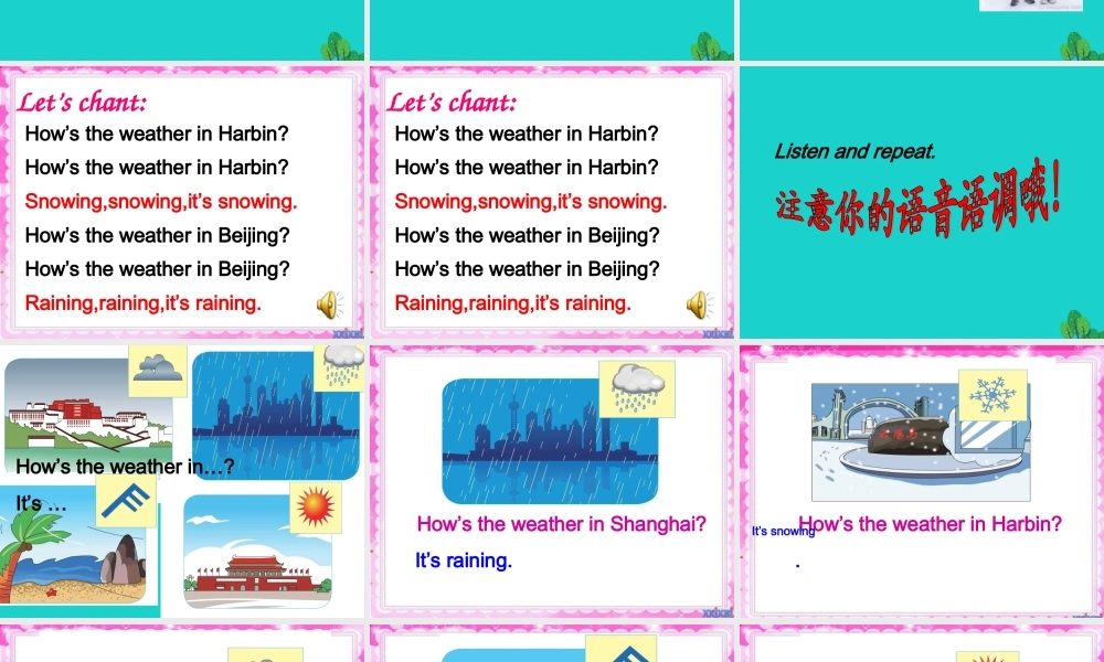 四年级英语上册 Unit 5 Lesson 2 It’s snowing课件2 鲁科版-鲁科版小学四年级上册英语课件