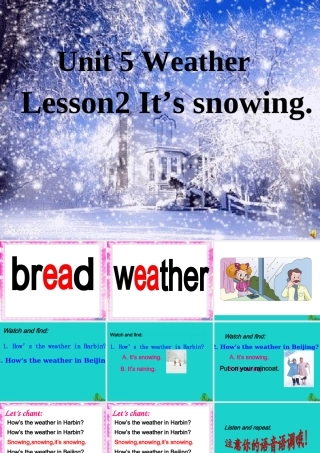 四年级英语上册 Unit 5 Lesson 2 It’s snowing课件2 鲁科版-鲁科版小学四年级上册英语课件