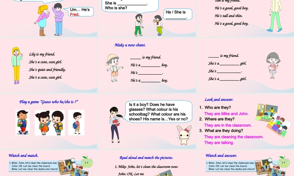 四年级英语上册 Recycle 1（第二课时）上课课件+素材 人教PEP
