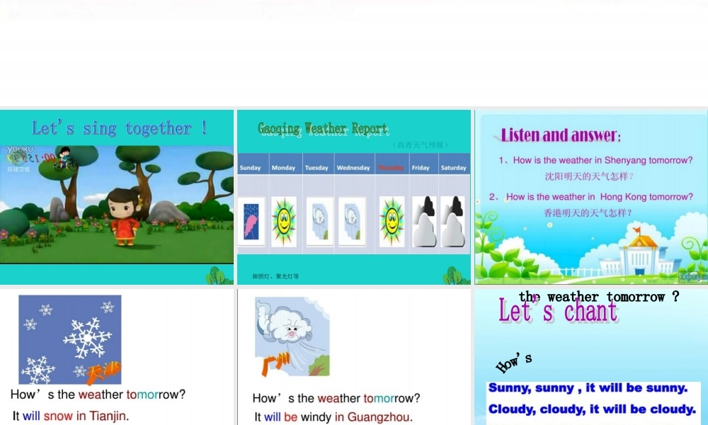 四年级英语上册 Unit 5 Lesson 3 It will snow课件2 鲁科版-鲁科版小学四年级上册英语课件