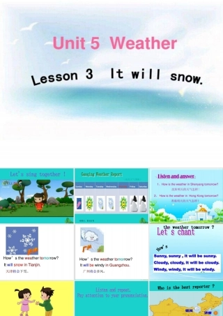 四年级英语上册 Unit 5 Lesson 3 It will snow课件2 鲁科版-鲁科版小学四年级上册英语课件