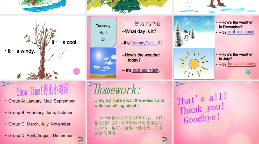 四年级英语下册 Unit 2 Lesson13 How's the weather Today课件 冀教版（三起）-冀教版小学四年级下册英语课件