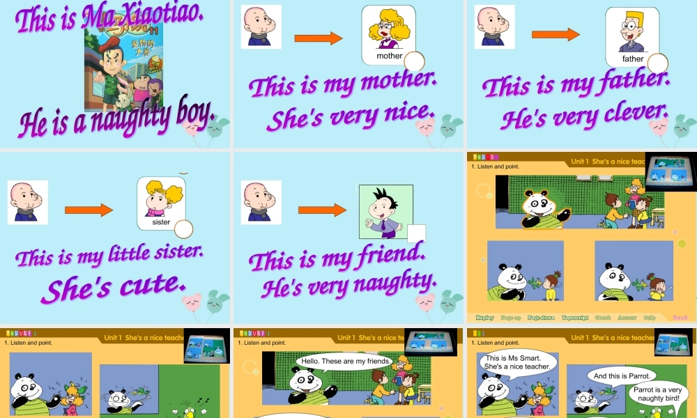 四年级英语下册 Module 1 Unit 1 She’s a nice teacher（2）教学课件 外研版（三起）-外研版小学四年级下册英语课件