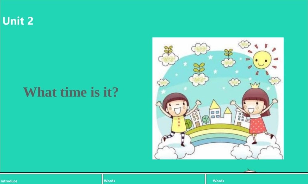 四年级英语下册 Unit 2 What time is it（第1课时）课件 人教PEP版-人教PEP小学四年级下册英语课件