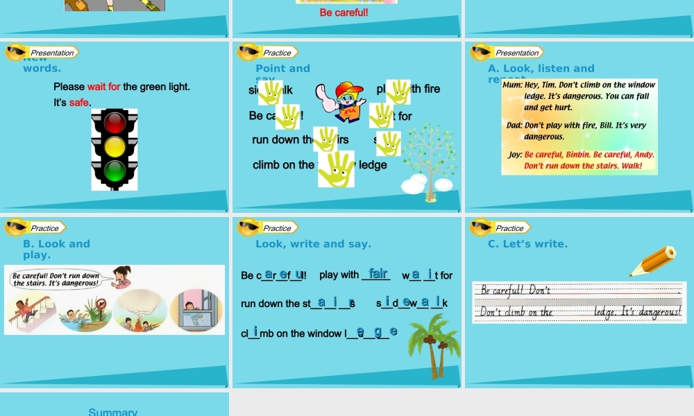 四年级英语上册 Unit 5 Safety（Lesson 1）课件 人教新起点-人教新起点小学四年级上册英语课件