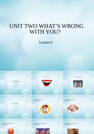 四年级英语下册 Unit 2 What’s wrong with you Lesson 6课件 北京课改版-北京课改版小学四年级下册英语课件