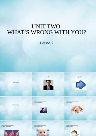 四年级英语下册 Unit 2 What’s wrong with you Lesson 7课件 北京课改版-北京课改版小学四年级下册英语课件