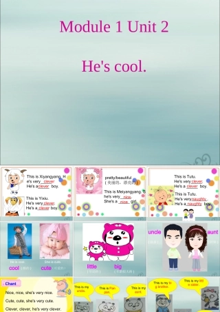 四年级英语下册 Module 1 Unit 2 He’s cool（1）教学课件 外研版（三起）-外研版小学四年级下册英语课件