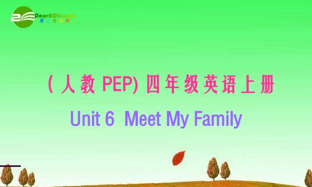 四年级英语上册 Unit 6  Meet My Family第二课时课件 人教版PEP