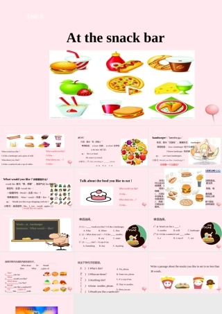 四年级英语上册 Unit 6 At the snack bar课件1 （新版）牛津版-（新版）牛津版小学四年级上册英语课件
