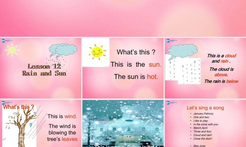 四年级英语下册 Unit 2《Lesson12 Rain and sun》课件 冀教版（三起）-冀教版小学四年级下册英语课件