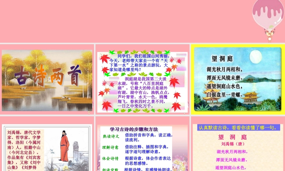 四年级语文上册 第3课 古诗两首 望洞庭课件 苏教版-苏教版小学四年级上册语文课件