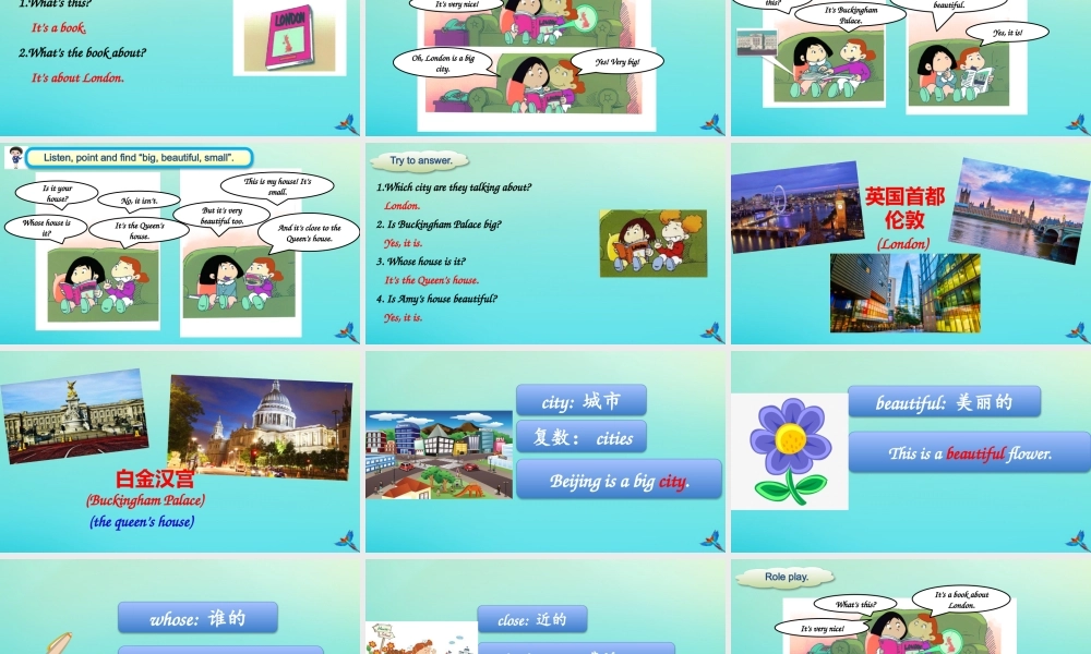 四年级英语下册 Module 2 Unit 1 London is a big city课件 外研版（三起）-外研版小学四年级下册英语课件