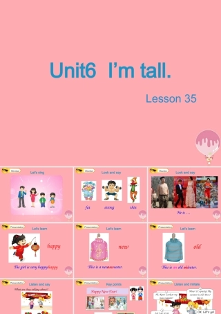 四年级英语上册 Unit 6 I’m tall（Lesson 35）教学课件 人教精通版-人教版小学四年级上册英语课件
