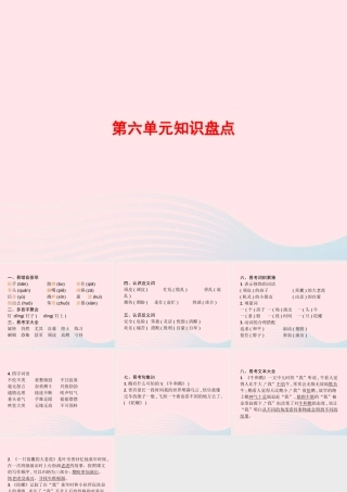 四年级语文上册 第6单元知识盘点作业课件 新人教版-新人教版小学四年级上册语文课件