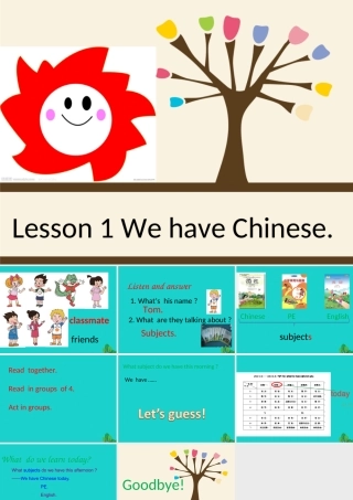 四年级英语上册 Unit 1 Lesson 1 We have Chinese课件2 鲁科版-鲁科版小学四年级上册英语课件