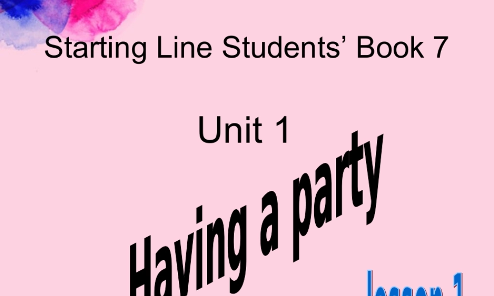 四年级英语上册 Unit 1 lesson 1课件 人教新起点