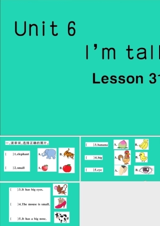 四年级英语上册 Unit 6 I'm tall Lesson 31作业课件 人教精通版（三起）-人教版小学四年级上册英语课件