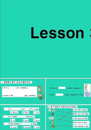 四年级英语上册 Unit 6 I'm tall Lesson 32作业课件 人教精通版（三起）-人教版小学四年级上册英语课件