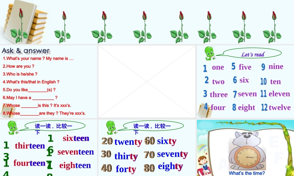 四年级英语上册 Unit 7(13)课件 苏教牛津版