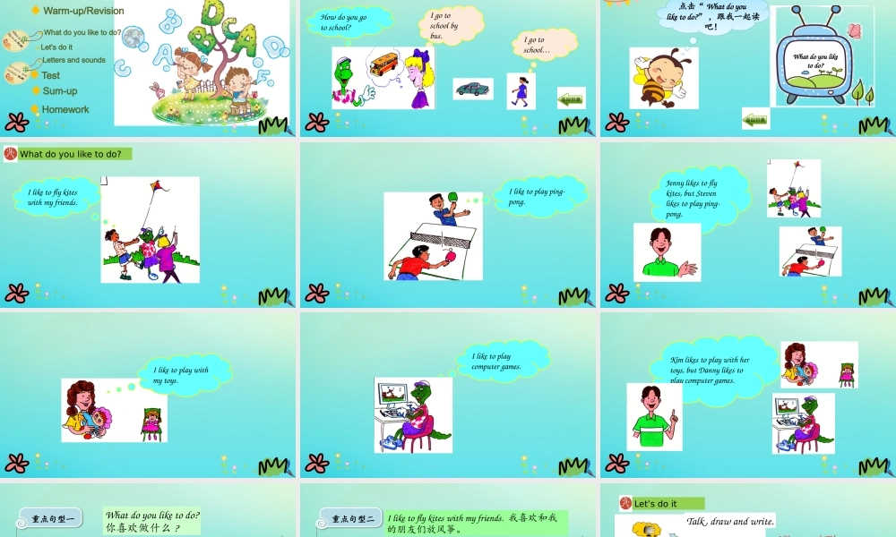 四年级英语下册 Unit 3 All about me Lesson 17 What Do You Like to Do课件 冀教版（三起）-冀教版小学四年级下册英语课件