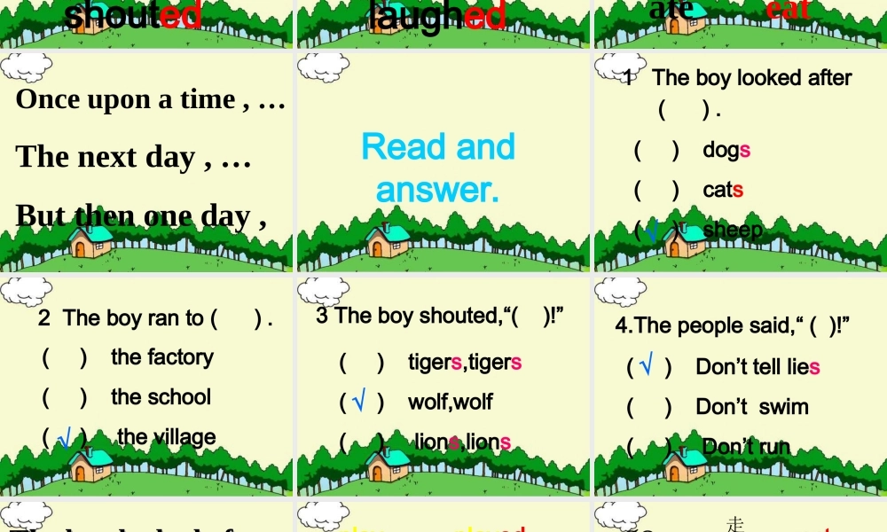 四年级英语下册 Module 3 unit 1 he shouted wolf wolf课件1 外研版（一起）-外研版小学四年级下册英语课件