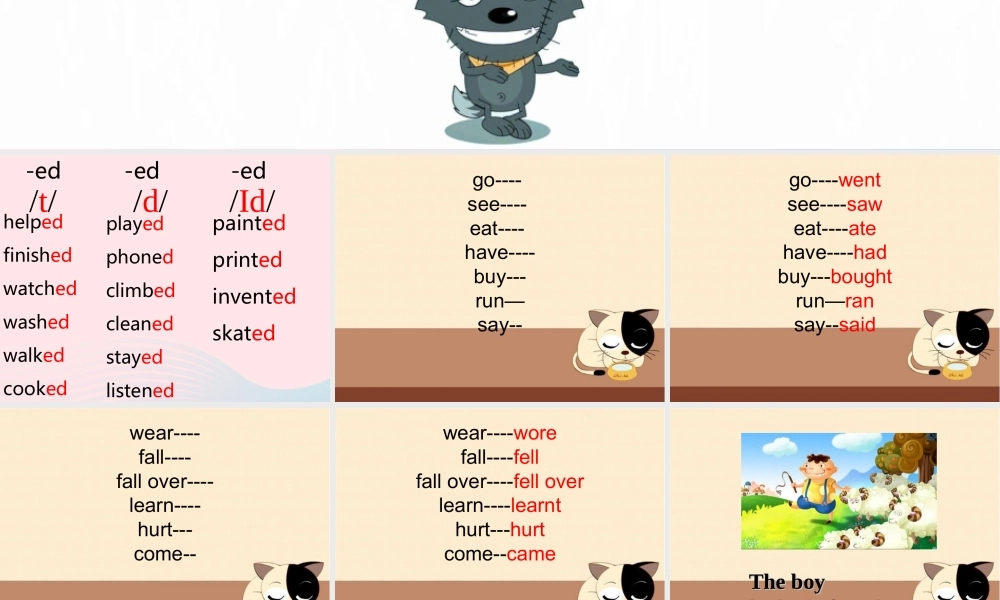 四年级英语下册 Module 3 unit 1 he shouted wolf wolf课件2 外研版（一起）-外研版小学四年级下册英语课件