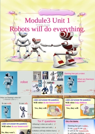 四年级英语下册 Module 3 Unit 1 Robots will do everything（1）教学课件 外研版（三起）-外研版小学四年级下册英语课件