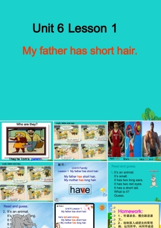 四年级英语上册 Unit 6 Lesson 1 My father has short hair课件 鲁科版-鲁科版小学四年级上册英语课件