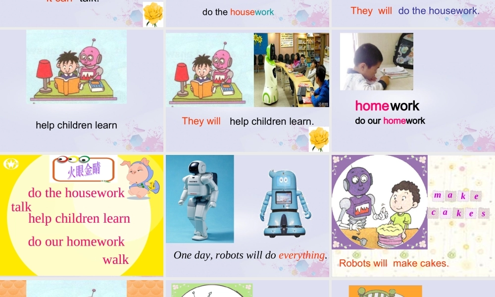 四年级英语下册 Module 3 Unit 1 Robots will do everything（2）教学课件 外研版（三起）-外研版小学四年级下册英语课件