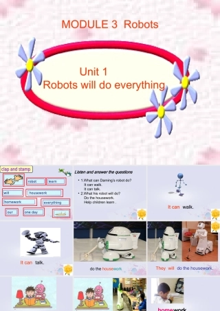 四年级英语下册 Module 3 Unit 1 Robots will do everything（2）教学课件 外研版（三起）-外研版小学四年级下册英语课件