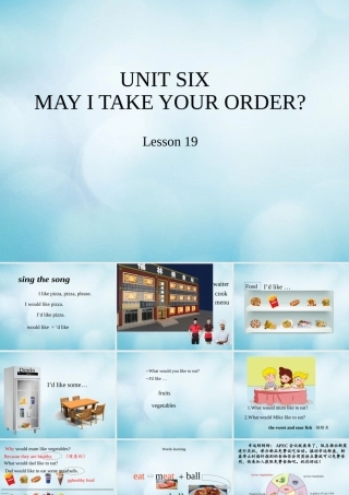 四年级英语上册 Unit 6 May I take your order Lesson 19课件 北京课改版-北京课改版小学四年级上册英语课件