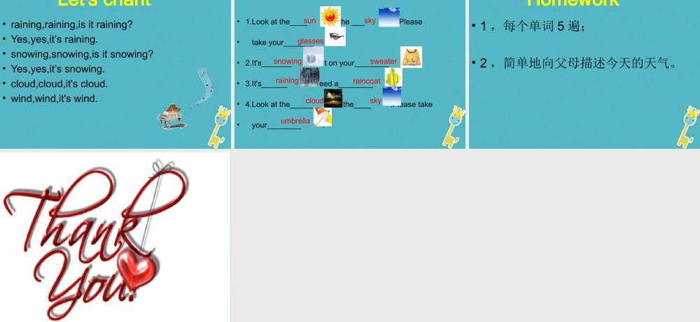 四年级英语下册 Unit 3 Is It Snowing p a课件 陕旅版-陕旅版小学四年级下册英语课件
