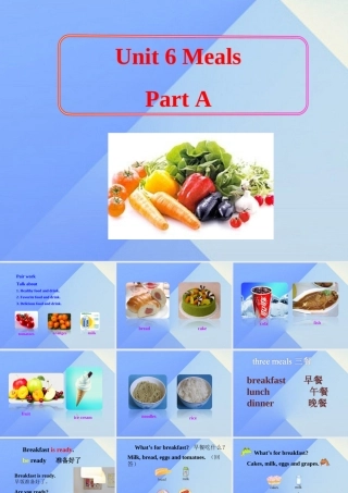 四年级英语上册 Unit 6 Meals Part A课件2 （新版）闽教版-闽教版小学四年级上册英语课件
