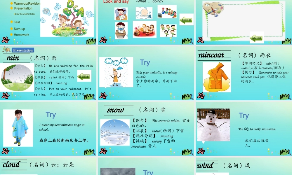 四年级英语下册 Unit 3 Is It Snowing（第1课时）课件 陕旅版（三起）-陕旅版小学四年级下册英语课件