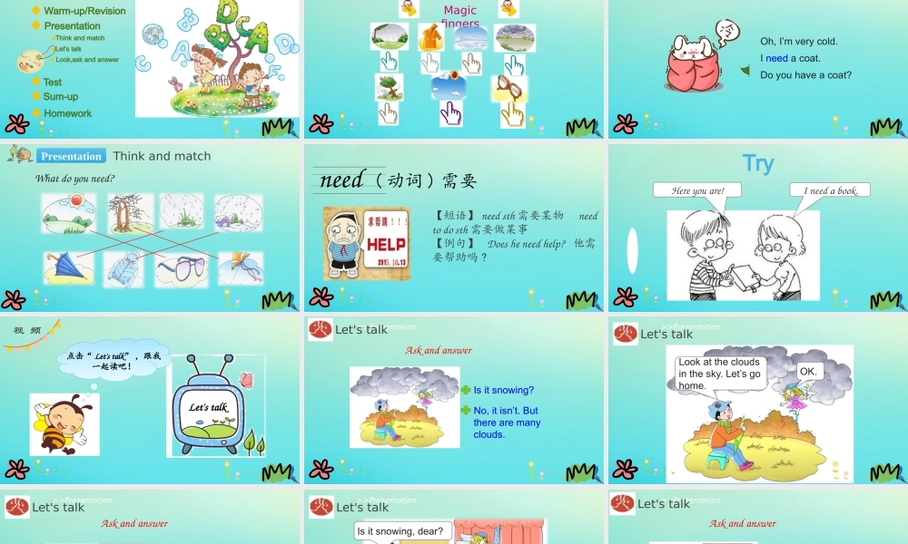 四年级英语下册 Unit 3 Is It Snowing（第2课时）课件 陕旅版（三起）-陕旅版小学四年级下册英语课件