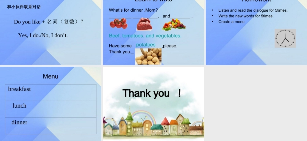 四年级英语上册 Unit 6 Meals Part B课件1 （新版）闽教版-闽教版小学四年级上册英语课件